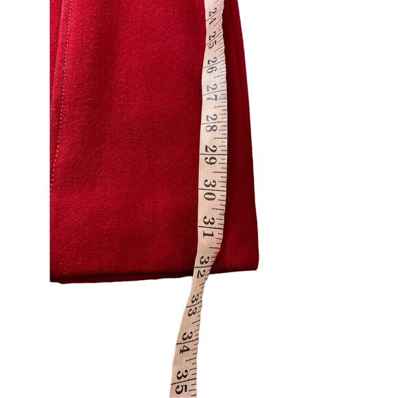 Twee PELLE Studio Womens Medium Button Wool Blend Red Walking Pea Mob Wife Coat - Picture 10 of 11
